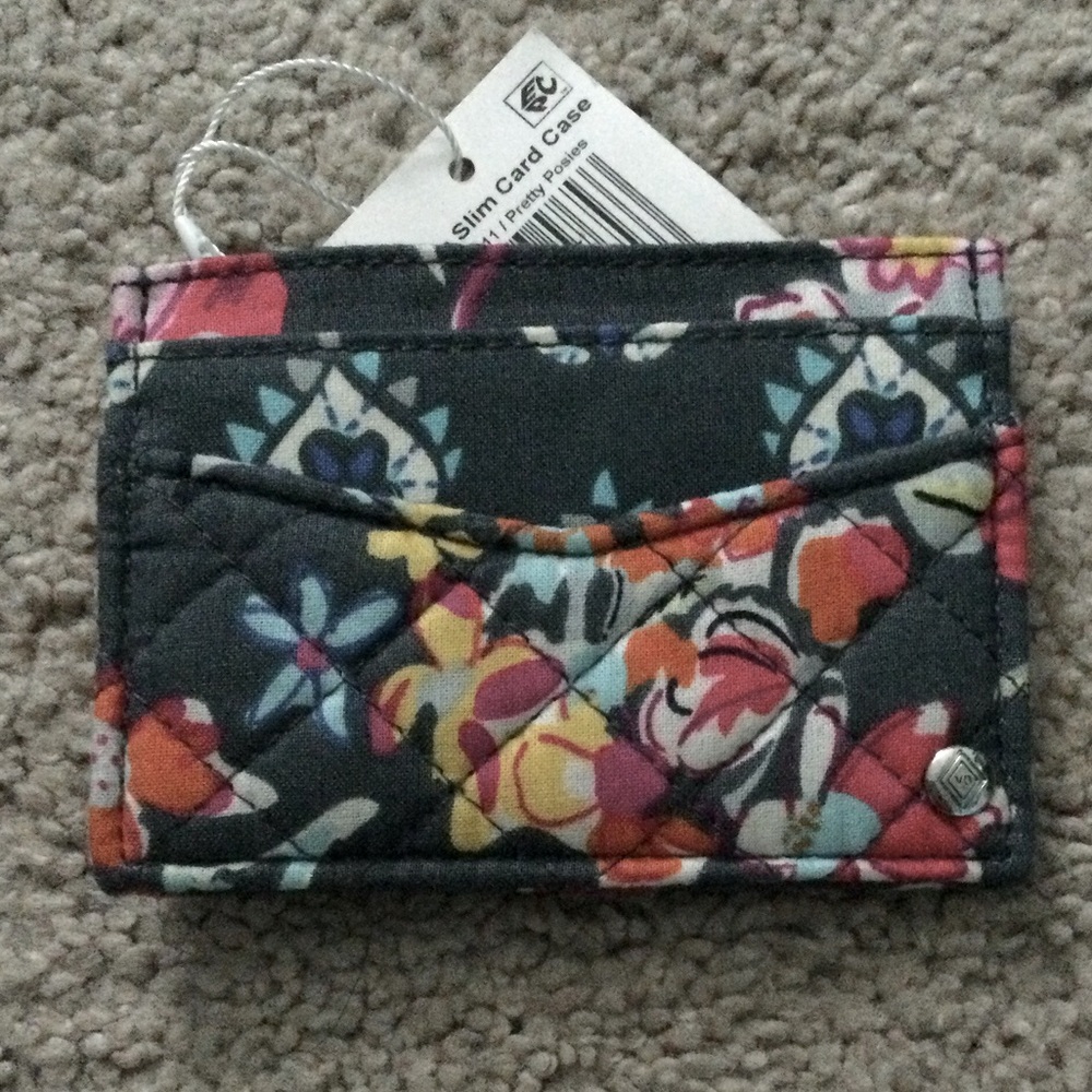 Vera Bradley Pretty Posies Floral Quilted Slim Card Case NWT